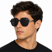 Apex Gray Geometric Square Polarized Sunglasses – Matte Gray Frame / Smoke Lenses