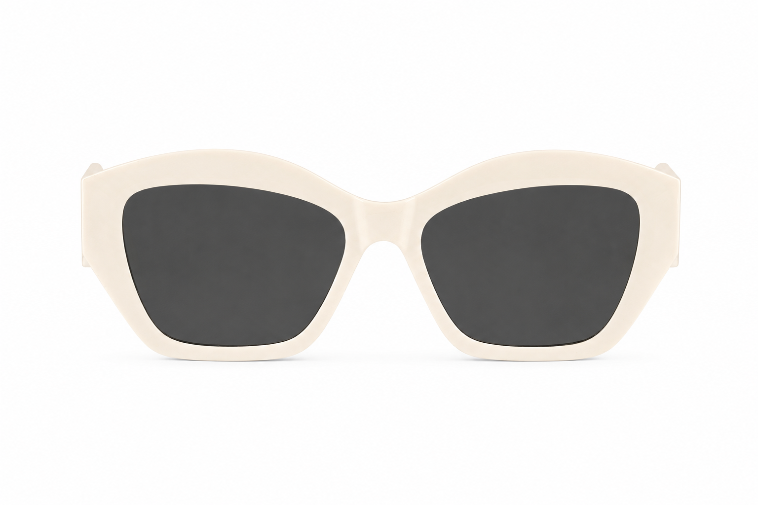 Bold geometric sunglasses featuring a premium ivory acetate frame Secondary image