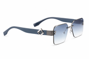 Modern Rimless Elegance with Gradient Blue Lenses