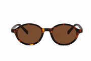Timeless Round Elegance with Warm Amber Lenses