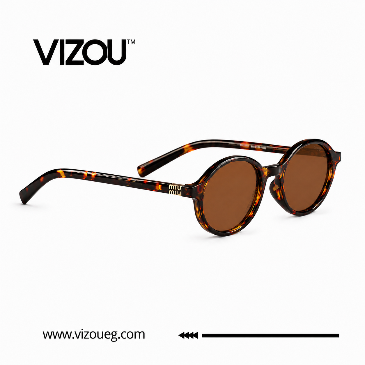 Timeless Round Elegance with Warm Amber Lenses