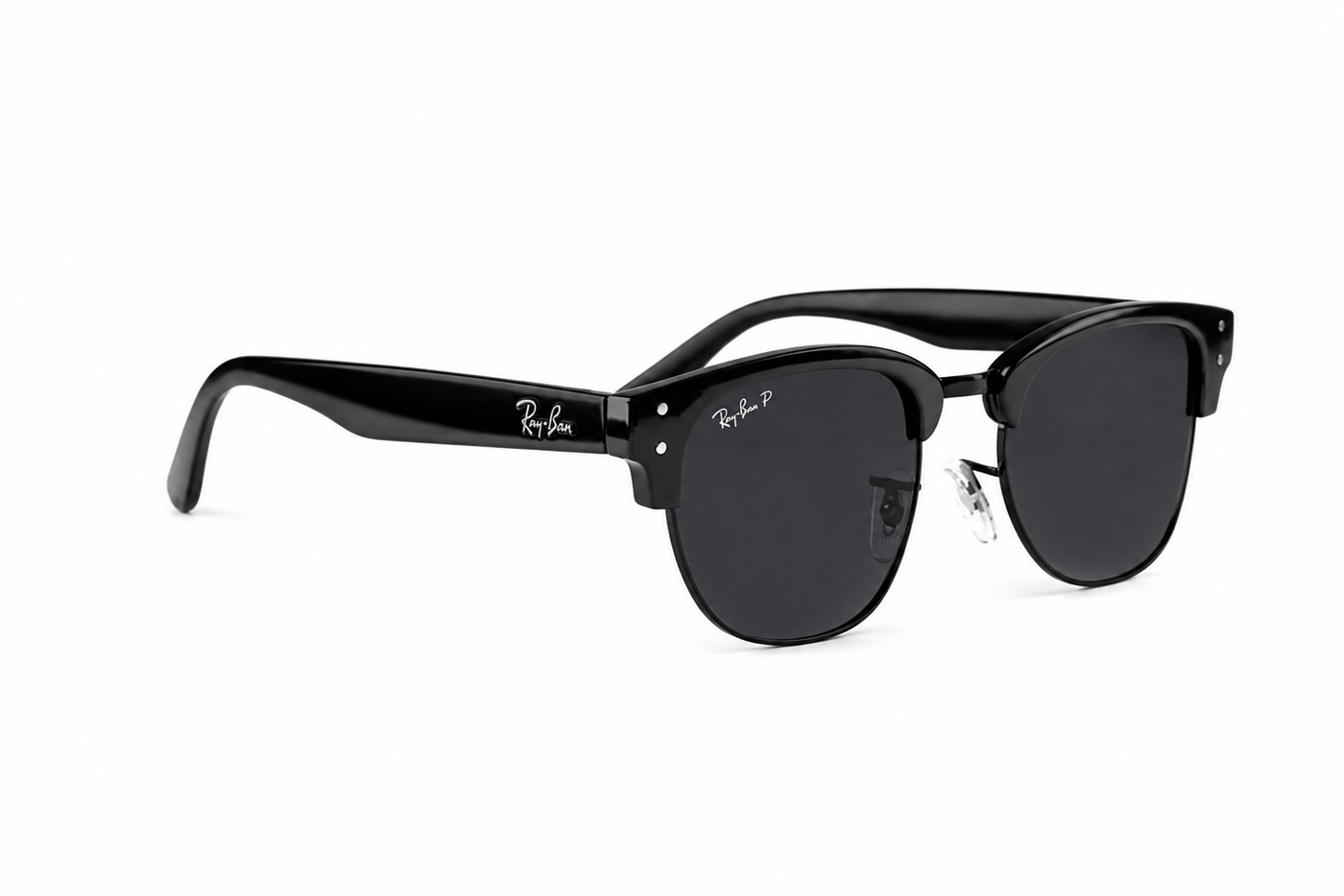 Classic black sunglasses with a sleek semi-rim design