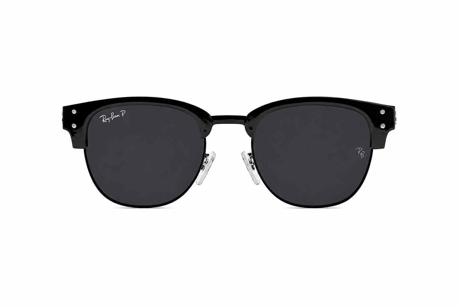 Classic black sunglasses with a sleek semi-rim design Secondary image
