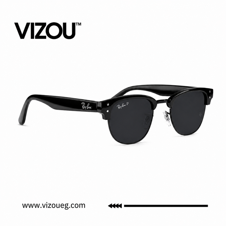 Classic black sunglasses with a sleek semi-rim design