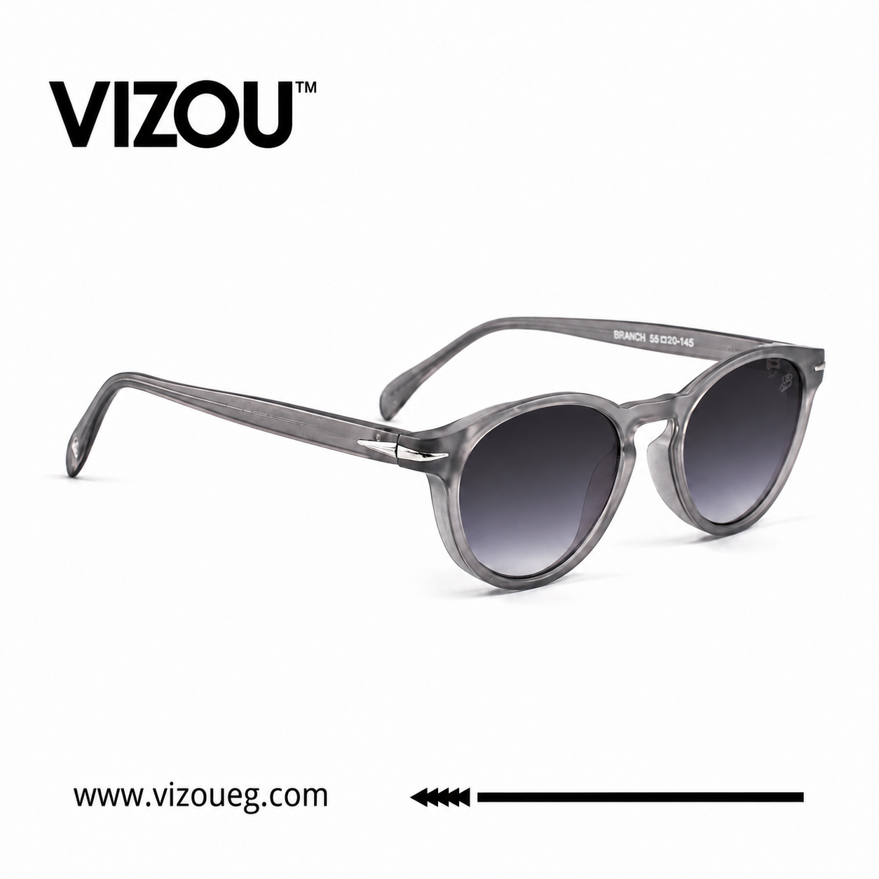 Mist – Matte Smoke Gray Round Sunglasses