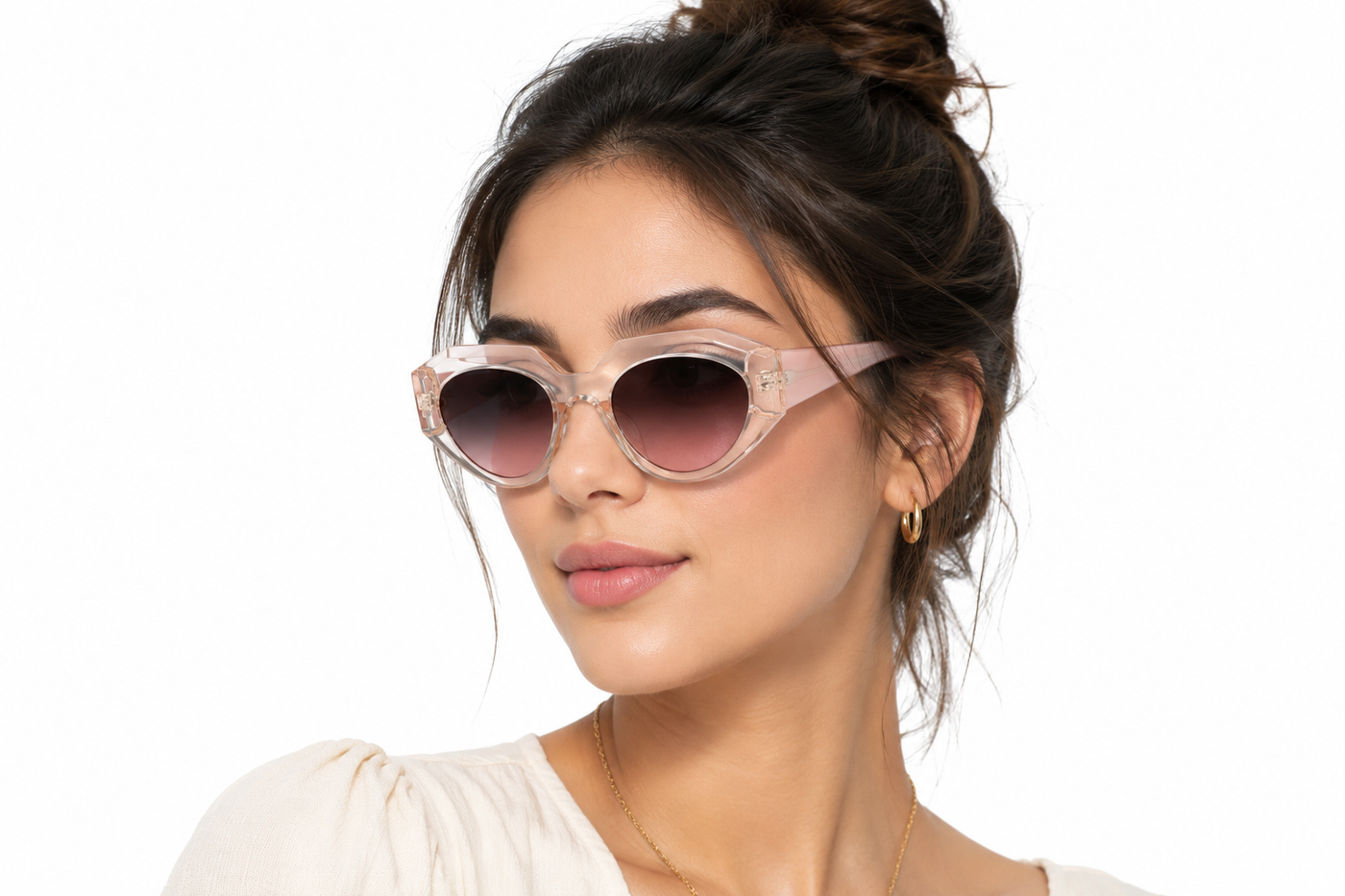 Rosé Aura A bold geometric cat-eye