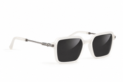 Arctic Noir – Crystal White Square Sunglasses