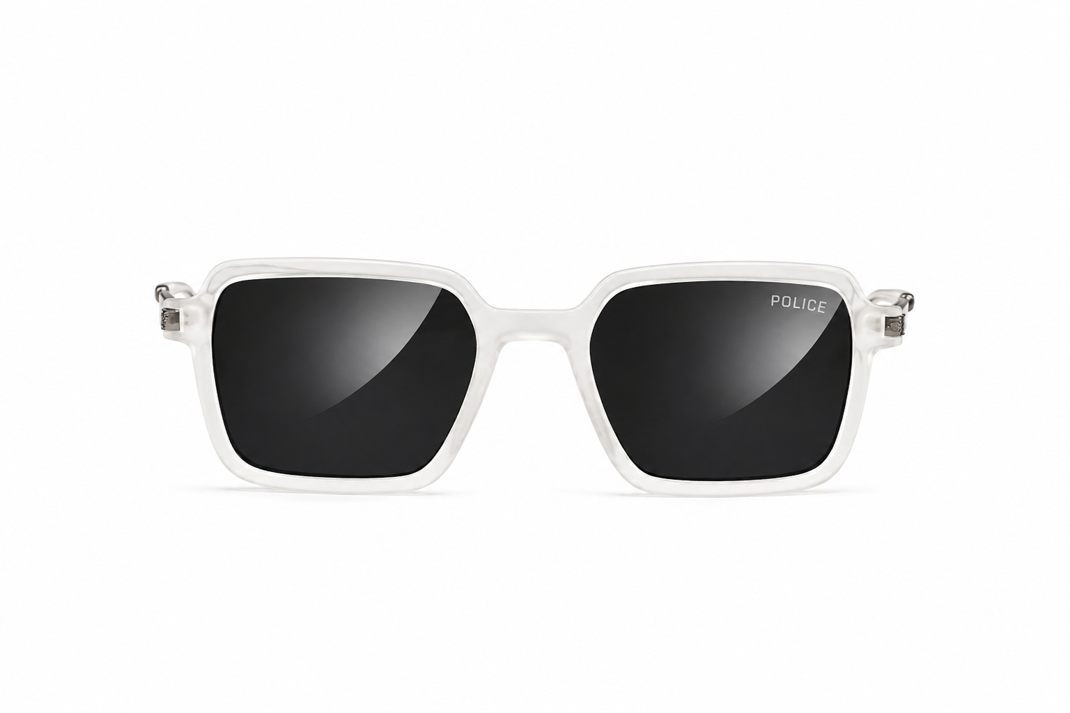 Arctic Noir – Crystal White Square Sunglasses Secondary image
