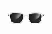 Arctic Noir – Crystal White Square Sunglasses