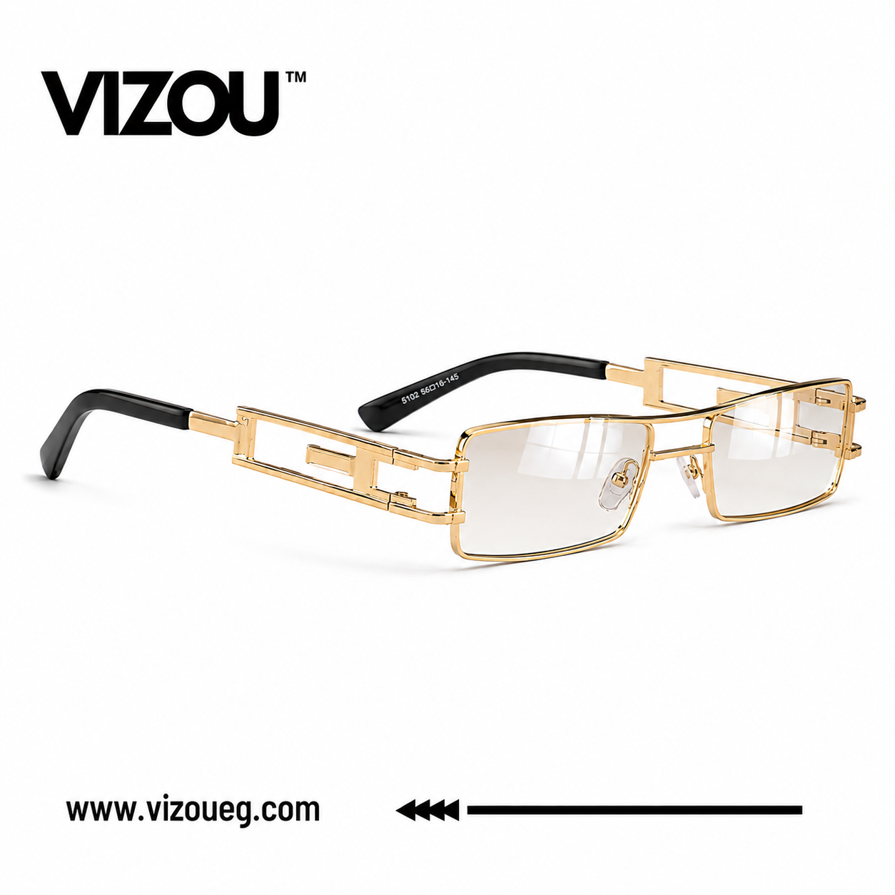 Golden Architect – Geometric Rimless VZ-106 Main image