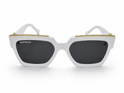 Luxury Square Frame Eyeglasses – Glossy white Gold Edition VZ-092