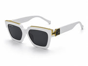 Luxury Square Frame Eyeglasses – Glossy white Gold Edition VZ-092