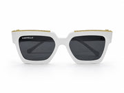 Luxury Square Frame Eyeglasses – Glossy white Gold Edition VZ-092