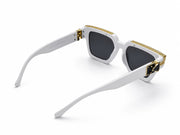 Luxury Square Frame Eyeglasses – Glossy white Gold Edition VZ-092