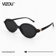 Luxury Round Sunglasses – Glossy Black Gold Accent Edition VZ-161