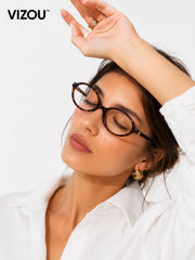 Luxury Retro Oval Eyeglasses – Classic Tortoise Edition VZ-160