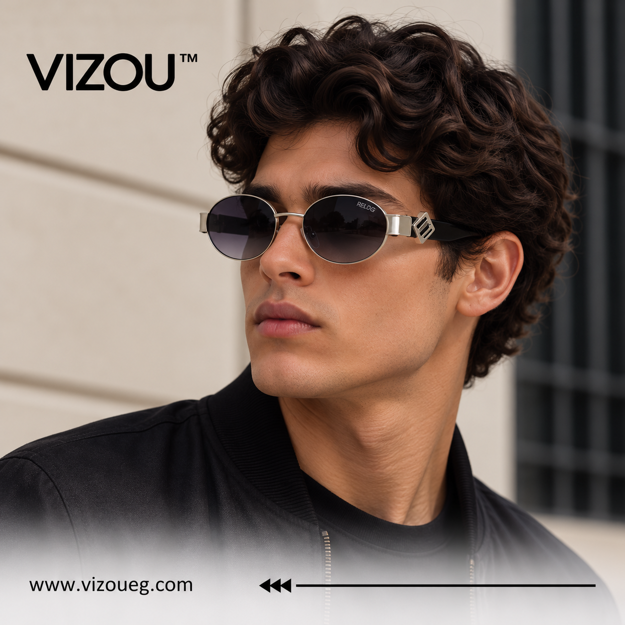 The Classic Oval Metal Sunglasses – Silver Purple Gradient Edition VZ-031 Secondary image