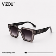 Luxury Oversized Square Sunglasses – Transparent Smoke Gradient Edition VZ-149