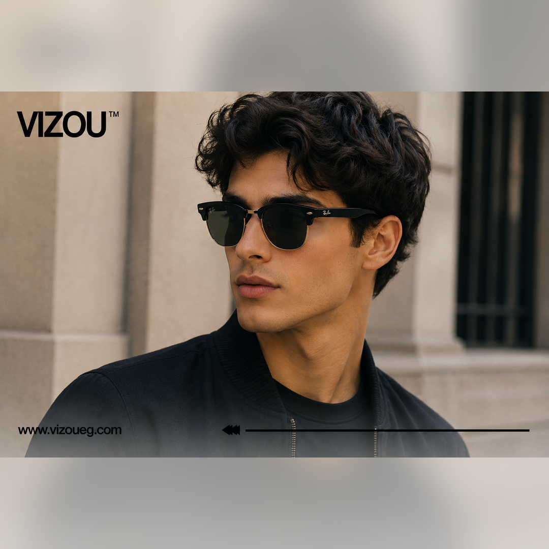 Luxury Browline Sunglasses – Glossy Black Gold Edition VZ-150