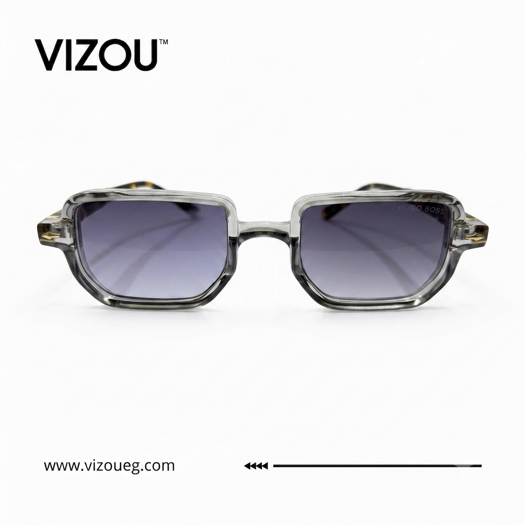 Luxury Oversized Square Sunglasses – Transparent Crystal Tortoiseshell Blue Edition VZ-129