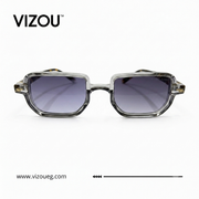 Luxury Oversized Square Sunglasses – Transparent Crystal Tortoiseshell Blue Edition VZ-129
