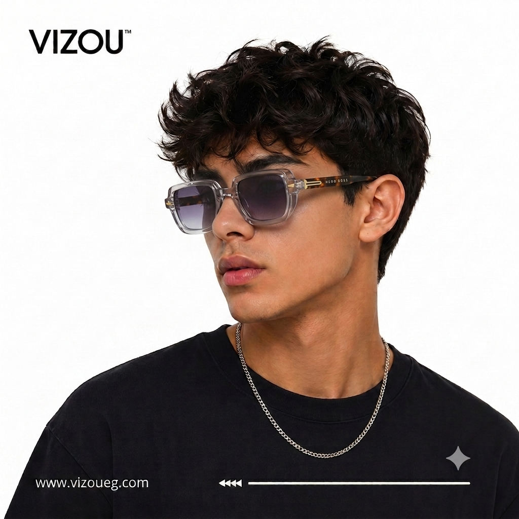 Luxury Oversized Square Sunglasses – Transparent Crystal Tortoiseshell Blue Edition VZ-129