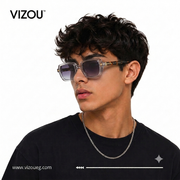 Luxury Oversized Square Sunglasses – Transparent Crystal Tortoiseshell Blue Edition VZ-129