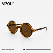 Luxury Round Frame Sunglasses – Amber Tortoiseshell Brown Edition VZ-156