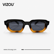 Luxury Geometric Square Sunglasses – Dark Tortoiseshell Amber Edition VZ-124