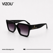 Luxury Geometric Cat-Eye Sunglasses – Glossy Black Purple Gradient Edition VZ-158