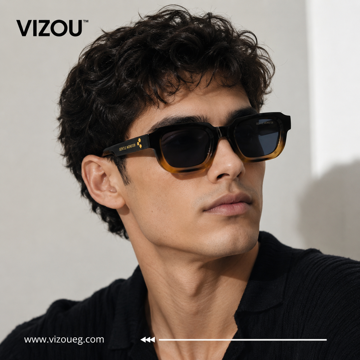 Luxury Geometric Square Sunglasses – Dark Tortoiseshell Amber Edition VZ-124