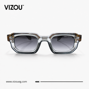 Luxury Geometric Square Sunglasses – Smoke Crystal Tortoiseshell Edition VZ-123