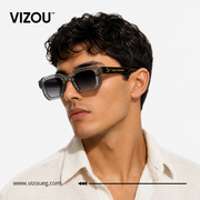 Luxury Geometric Square Sunglasses – Smoke Crystal Tortoiseshell Edition VZ-123