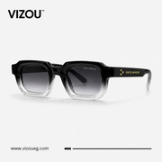 Luxury Geometric Square Sunglasses – Black Crystal Gradient Edition VZ-125