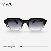 Luxury Geometric Square Sunglasses – Black Crystal Gradient Edition VZ-125