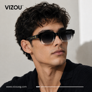 Luxury Geometric Square Sunglasses – Black Crystal Gradient Edition VZ-125