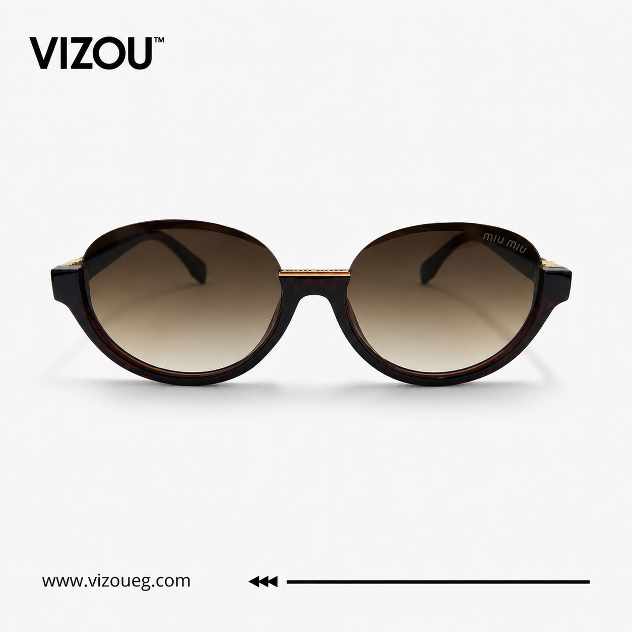 Luxury Oversized Round Sunglasses – Dark Tortoiseshell Gold Edition VZ-135