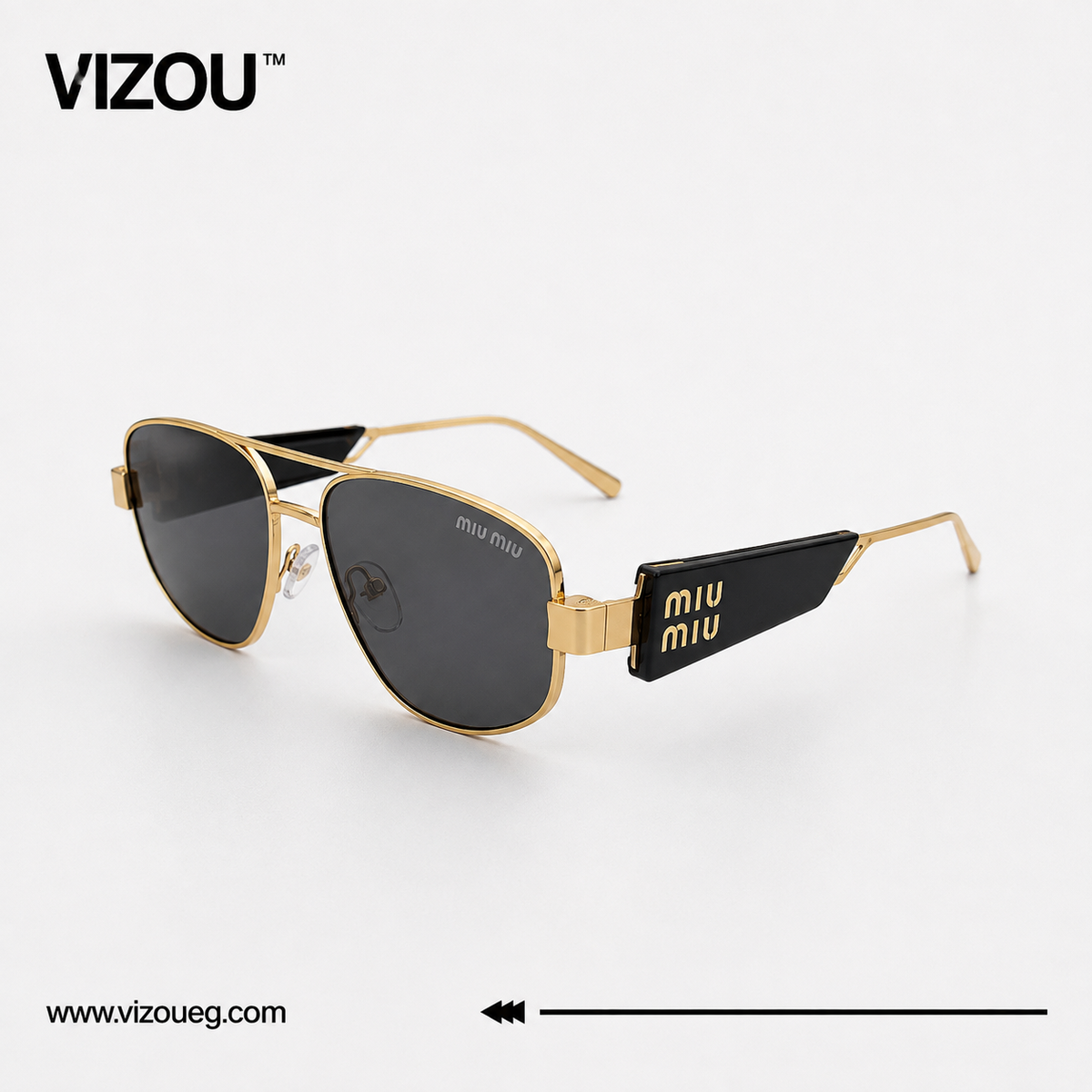 Luxury Aviator Sunglasses – Gold Black Statement Edition VZ-005 Main image