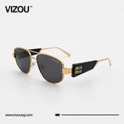Luxury Aviator Sunglasses – Gold Black Statement Edition VZ-005
