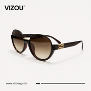 Luxury Oversized Round Sunglasses – Dark Tortoiseshell Gold Edition VZ-135