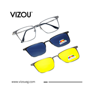 Magnetic Silver Urban Square Polarized 3-Lens Eyewear VZ-087