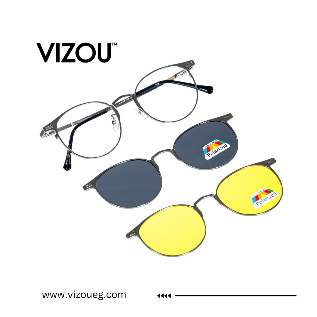 Vizou eyewear with round and oval lenses on a white background Main image